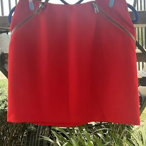 BCBGeneration Red Skirt with Zipper Accents